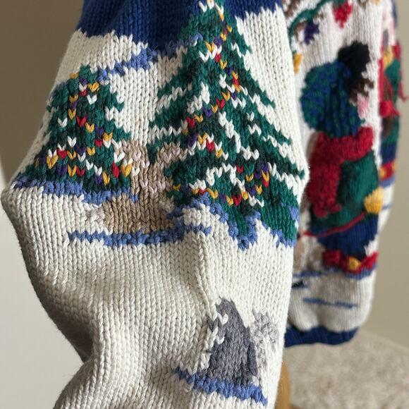 Vintage Signatures by Northern Isles Snowman Hand Knitted Sweater Sz L - Picture 5 of 15